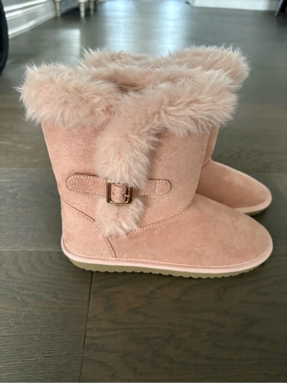 Children’s place pink suede warm fall boots sz 4